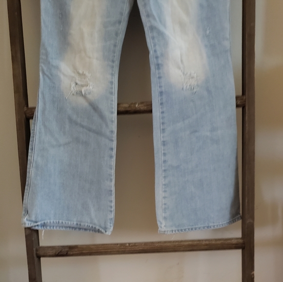 Y2K Old Navy Distressed Boot Cut Blue Denim Jean Size 10 - Picture 7 of 14